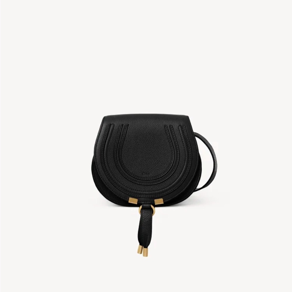 Chloe Mini Marcie Leather Black Crossbody Bag